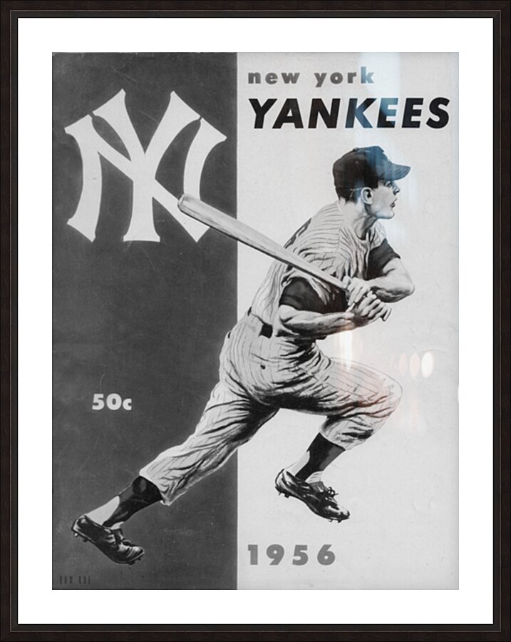 1956 New York Yankees Black and White Remix Picture Frame print