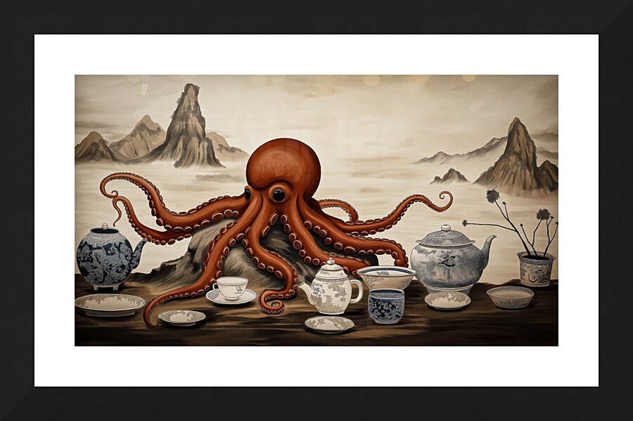 Octopus Tea Party Picture Frame print