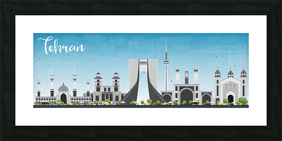Tehran Iran City Skyline Print Picture Frame print