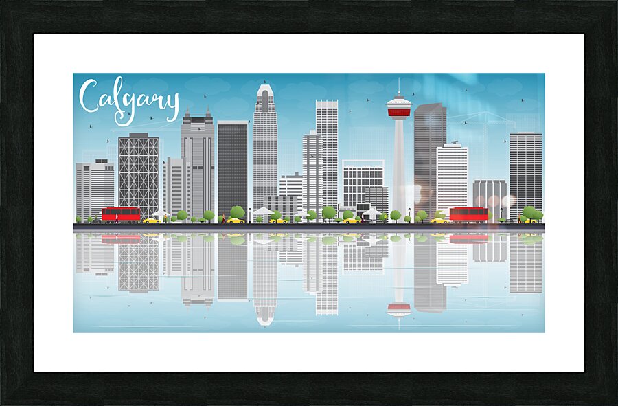 Calgary Alberta City Skyline Print Picture Frame print