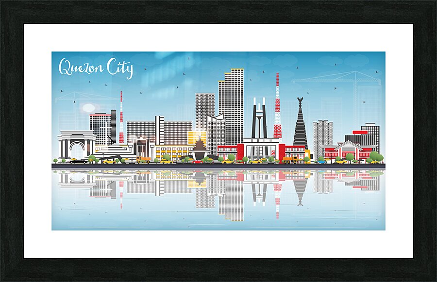 Quezon City Philippines City Skyline Print Picture Frame print