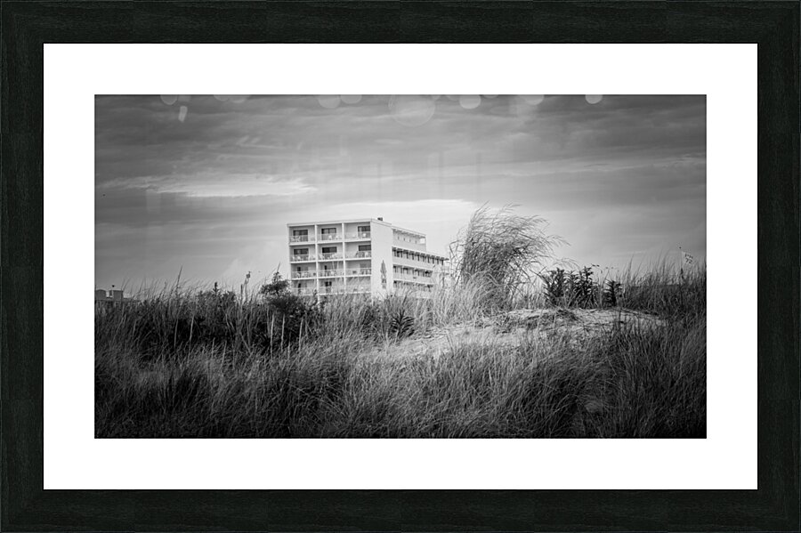 Lotus Inn Over the Grassy Dunes in Wildwood Crest Picture Frame print