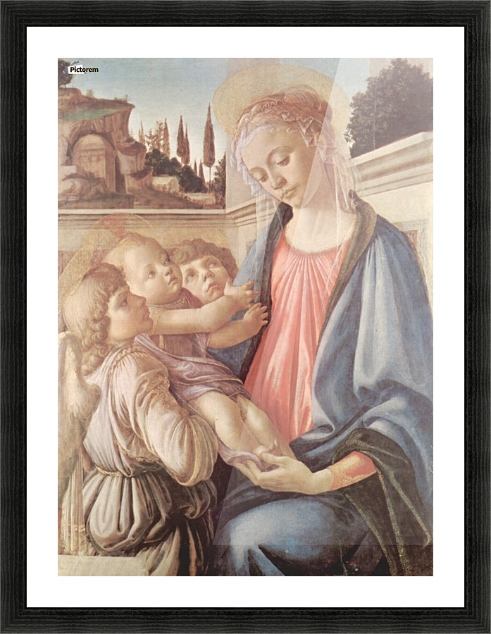 Madonna with two angels Picture Frame print