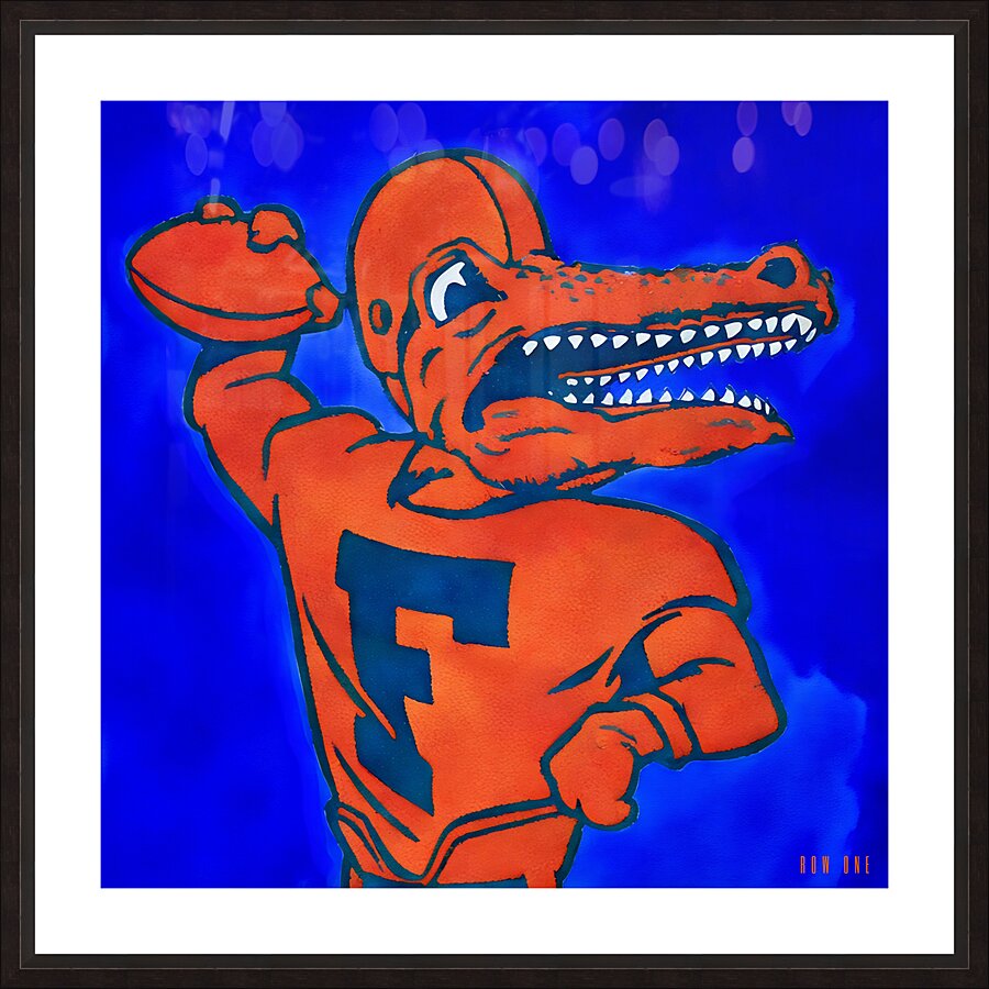 vintage florida gator quarterback art Picture Frame print