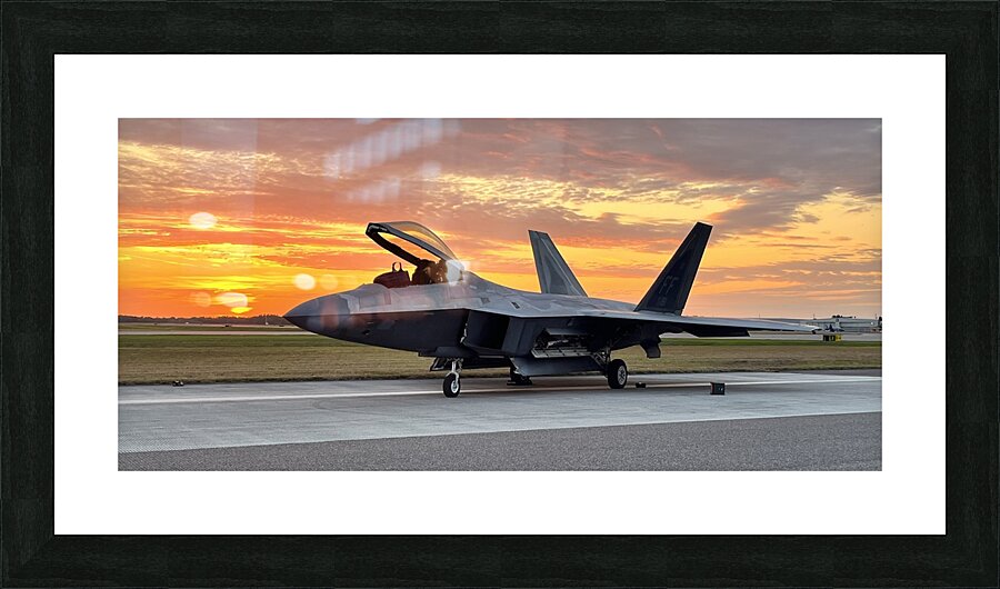 Fighter Sunset Picture Frame print