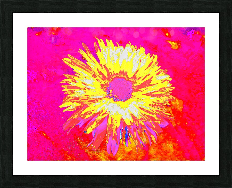 Abstract Daisy Yellow Bloom Picture Frame print