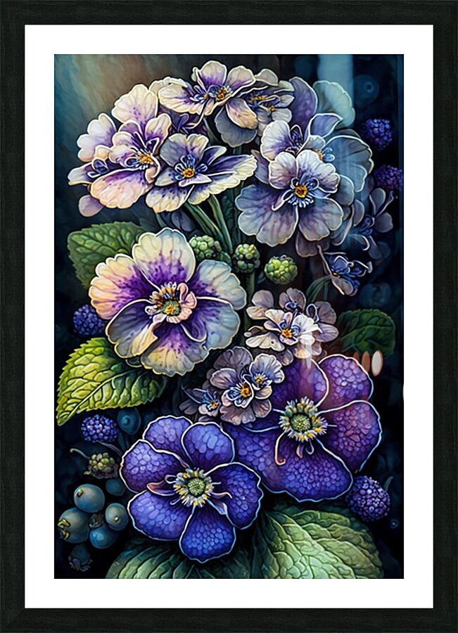 ArtXcl 158 flowers blue  Picture Frame Printing