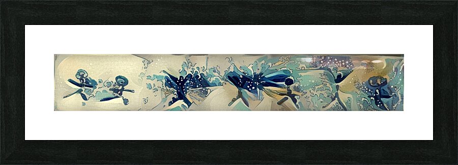 blue water men Picture Frame print
