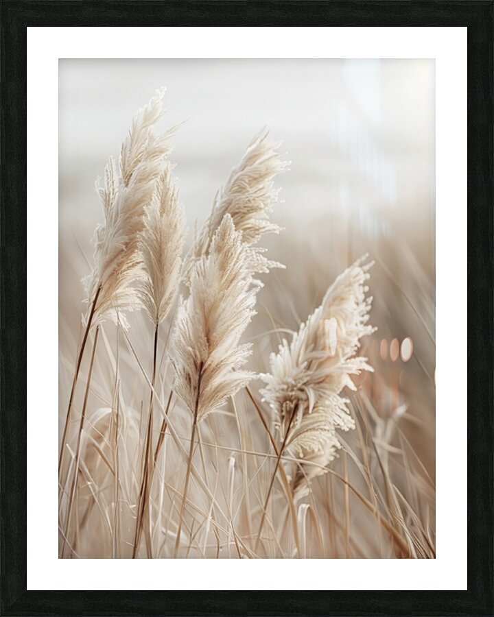Pampas grass by the sea Picture Frame print