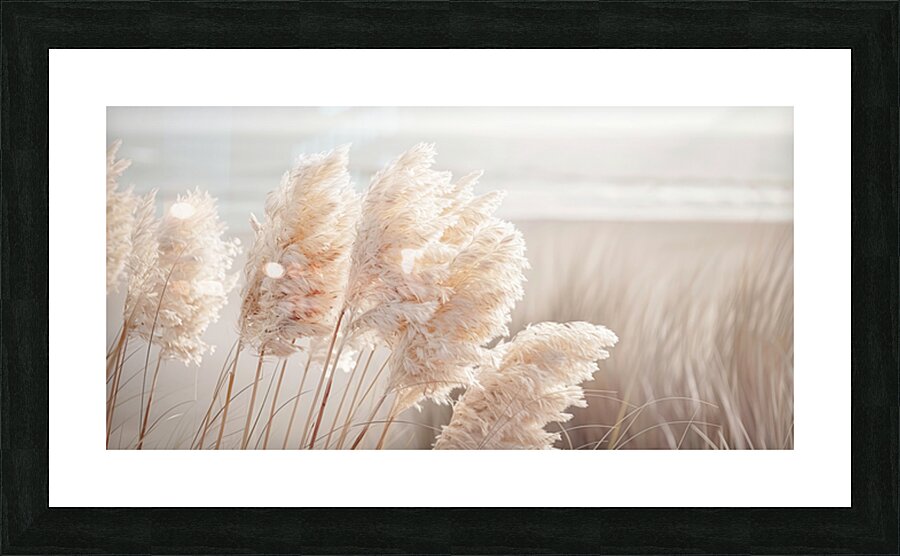 Poetry by the sea - Pampas grass panorama Picture Frame print
