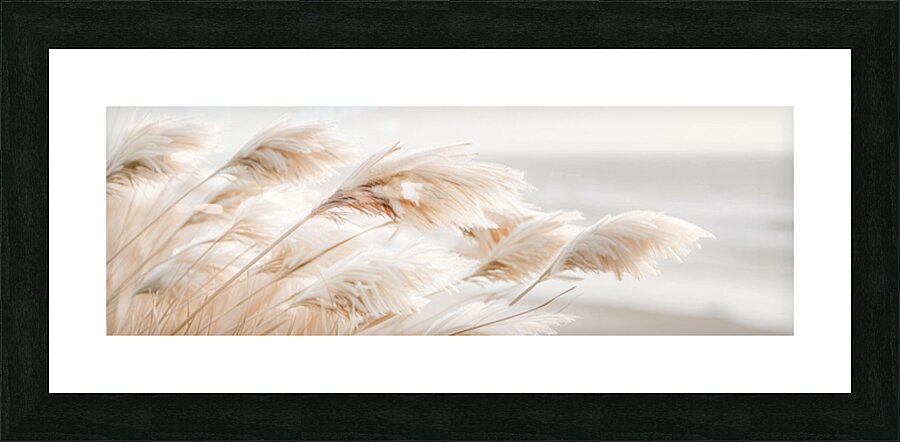 Poetry by the sea - Pampas grass idyll Picture Frame print
