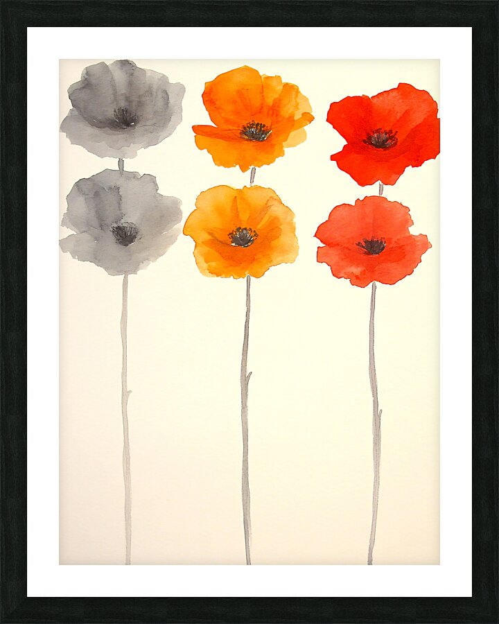 Six Poppies Picture Frame print