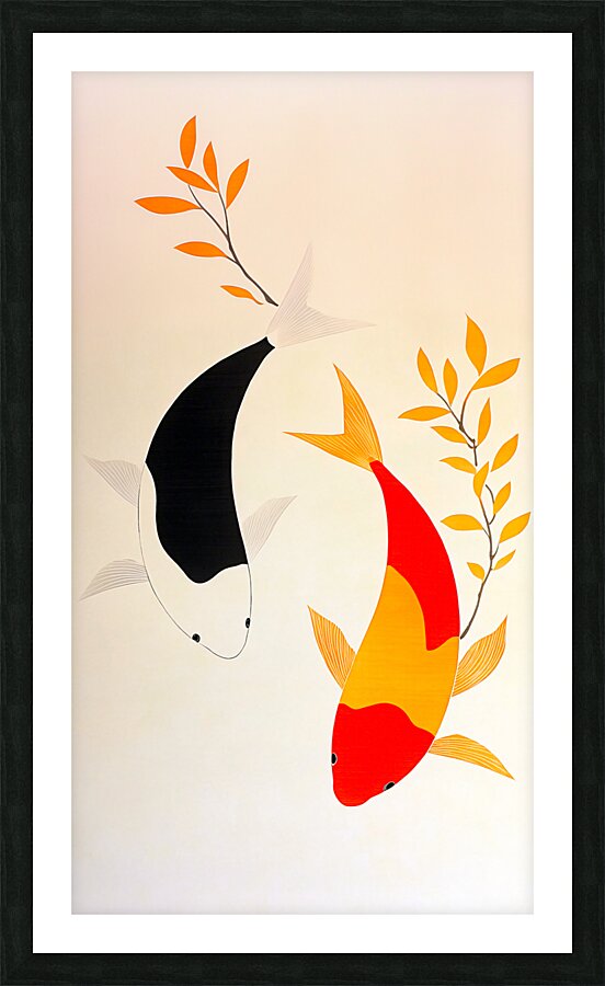 Two Fish in the Japanese Style Picture Frame print
