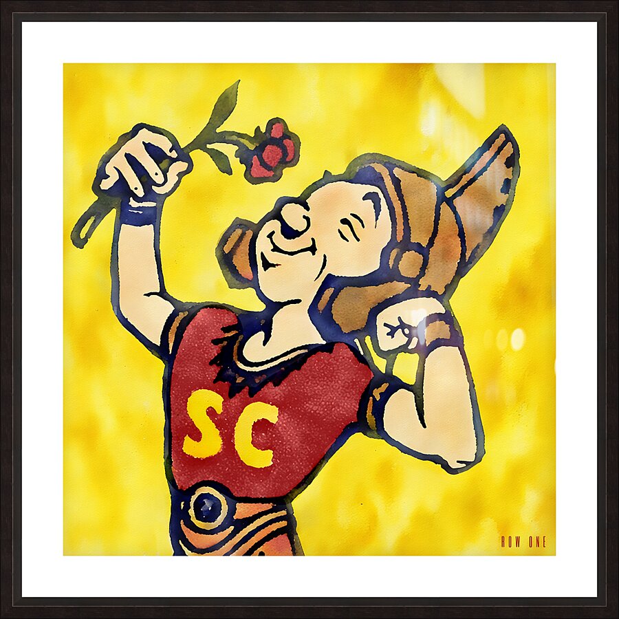Vintage USC Rose Bowl Cartoon Art Picture Frame print