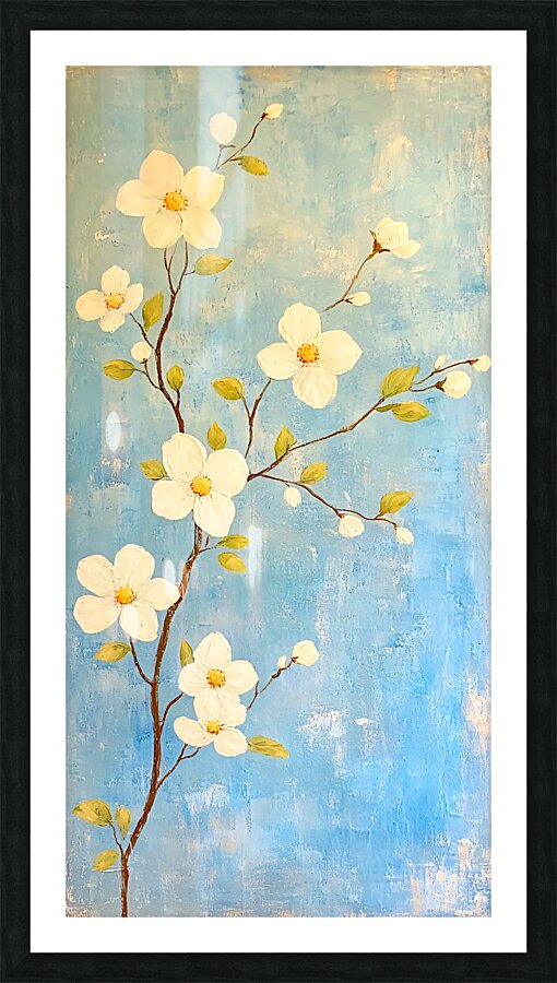 Chinoiserie Screen with Flowers and Leaves Picture Frame print