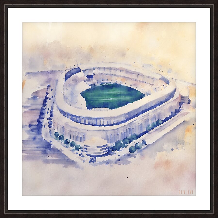 Yankee Stadium Watercolor Picture Frame print