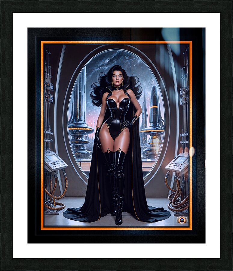 Dont Be Fooled By Her Elegance Shes A Mad Scientist Mesmerizing AI Concept Art by Xzendor7 Picture Frame print