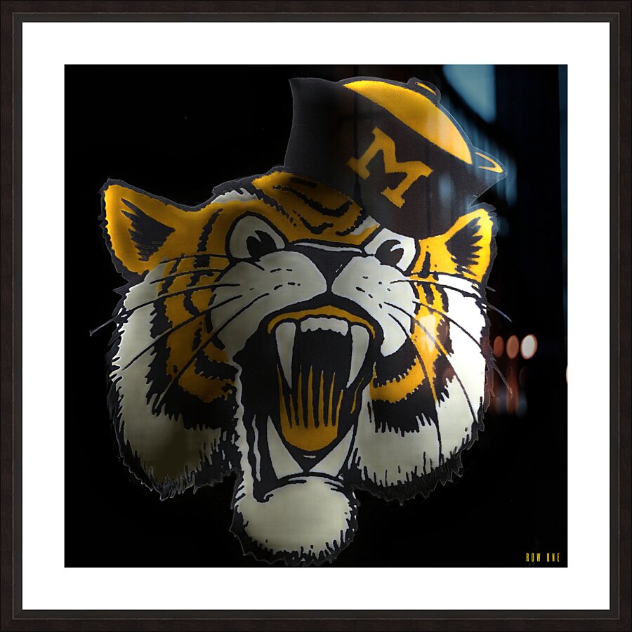 1950s Missouri Tiger Cartoon Remix Picture Frame print