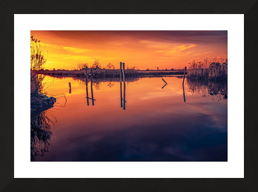 Lake Pontchartrain Bayou Bonfouca Sunset  Picture Frame print