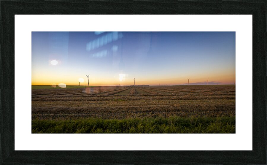 Wind Turbines at Sunset Picture Frame print