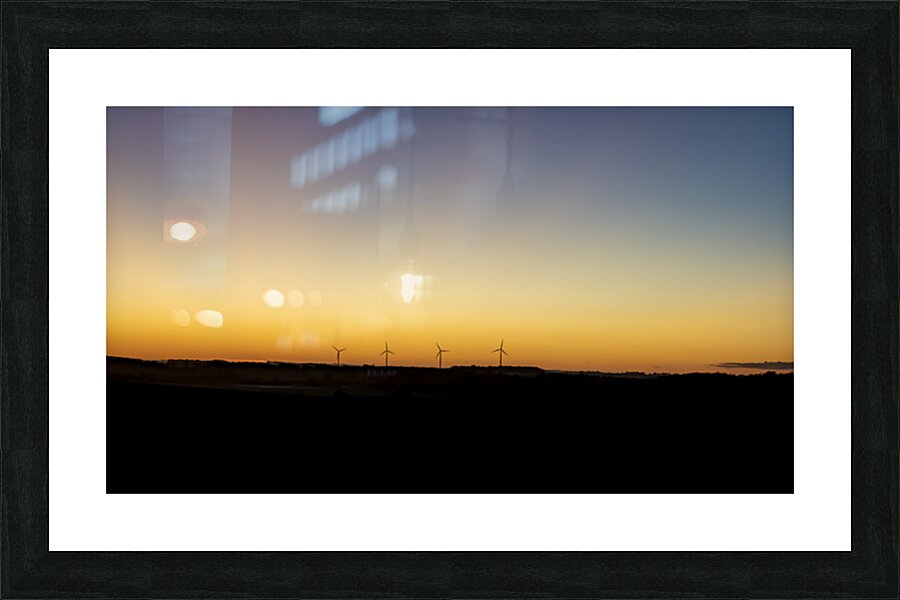 Wind Turbines at Sunset Picture Frame print