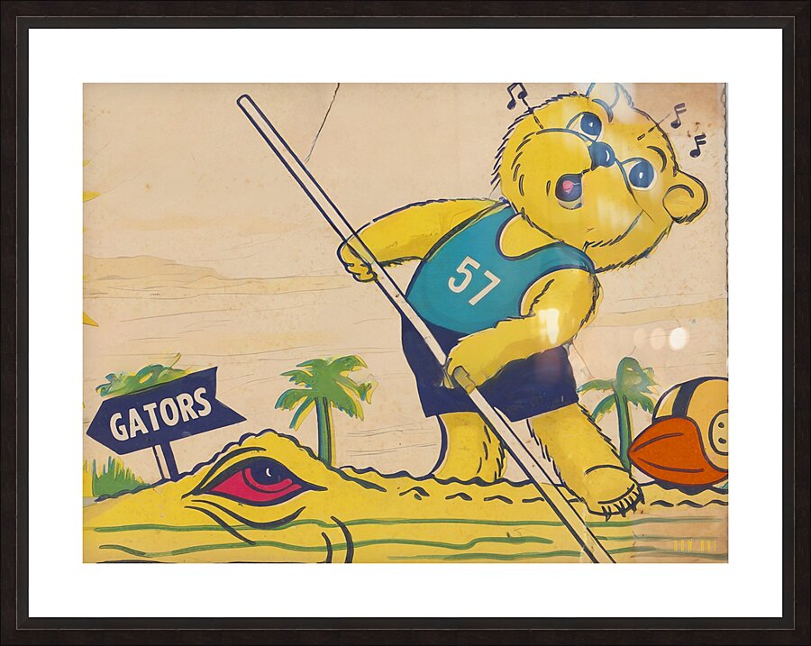 1957 UCLA Florida Cartoon Art Picture Frame print