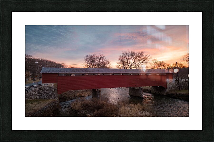 January Sunrise at Covered Bridge Park Picture Frame print