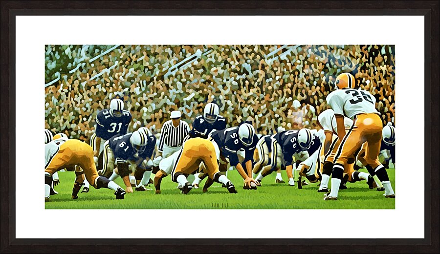 1967 west virginia football art Picture Frame print