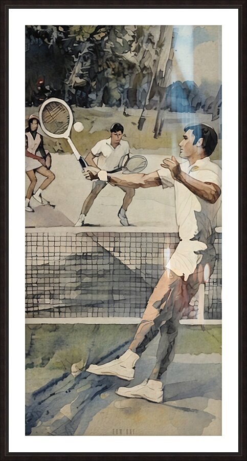 1974 Tennis Art Remix Picture Frame print