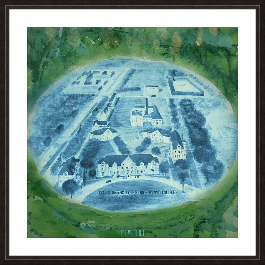 early 1900s tulane campus birds eye view Picture Frame print