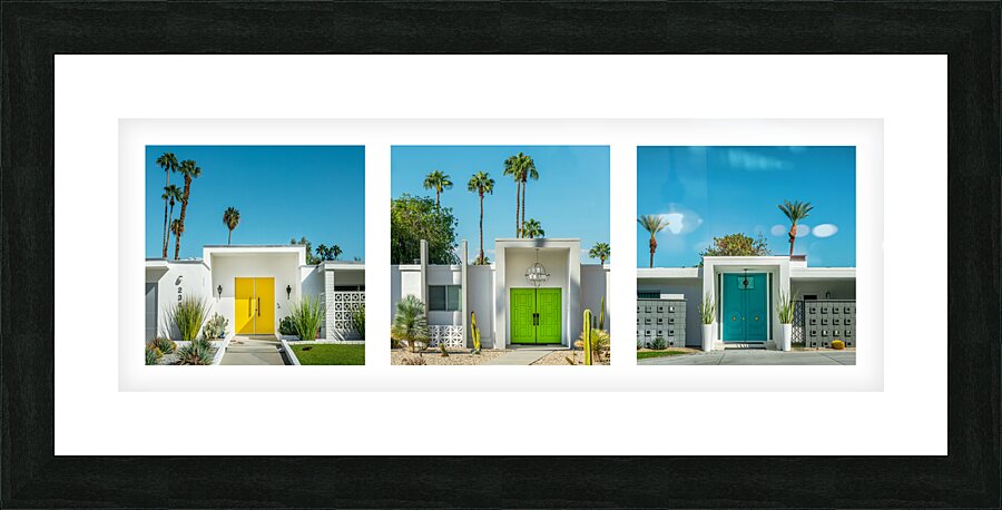 Palm Springs colorful doors collage Picture Frame print