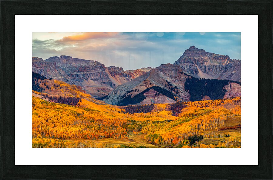 Golden Autumn Peaks Picture Frame print