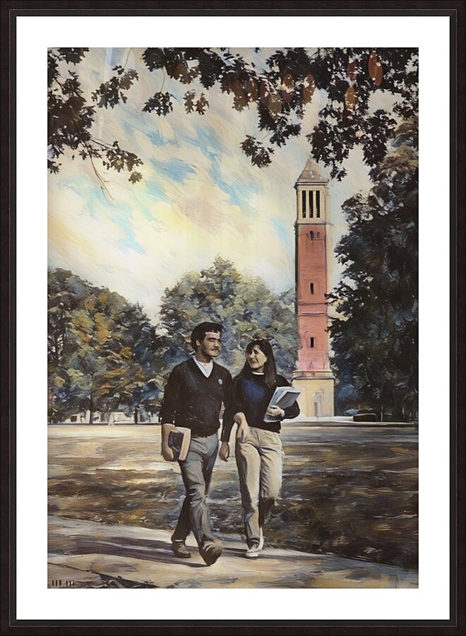 1980s Alabama Campus Walk Picture Frame print