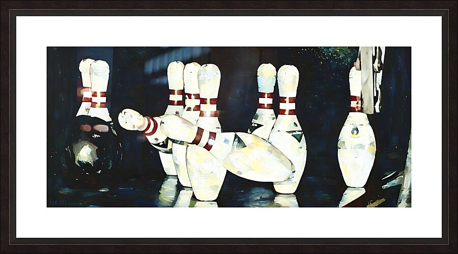 1970s Bowling Art Picture Frame print