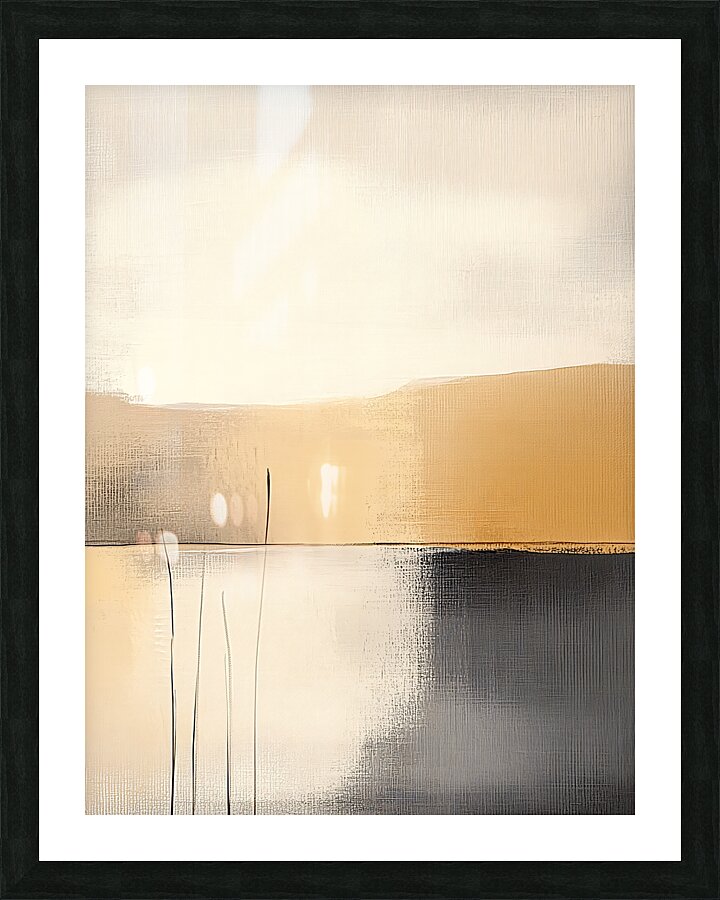 Neutral Abstract Lake Picture Frame print