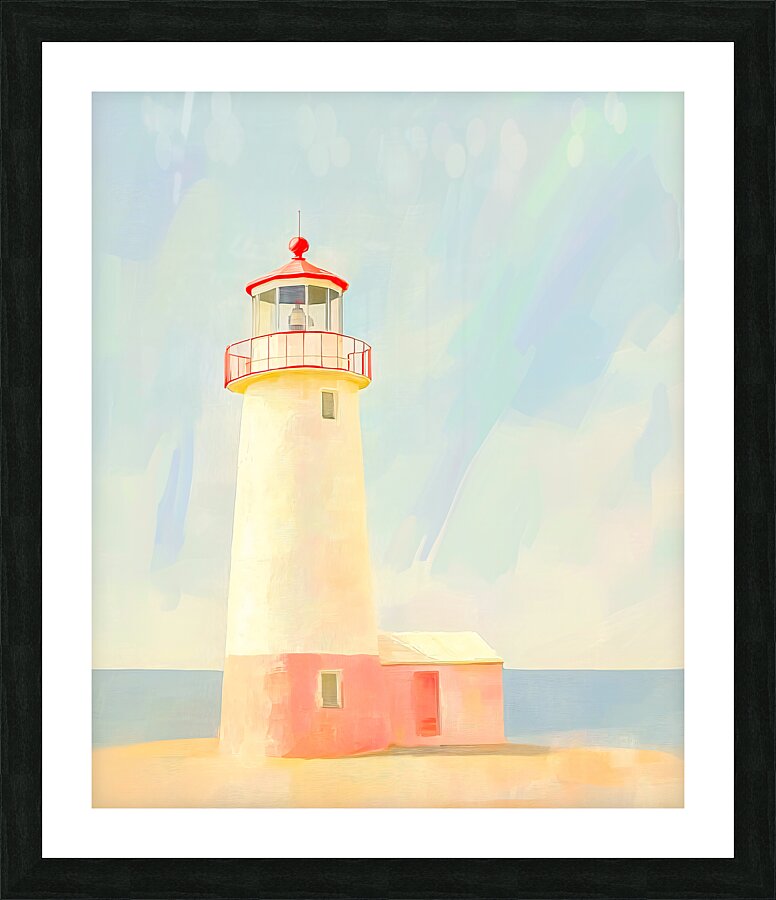 Pastel Lighthouse Picture Frame print