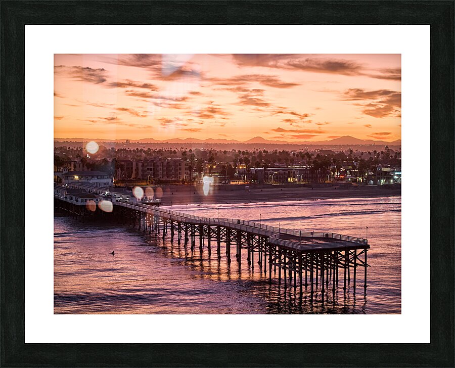 Rose Gold Crystal Pier Sunrise San Diego Picture Frame print