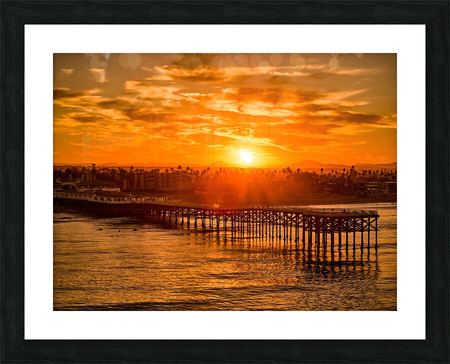 Golden Crystal Pier Sunrise San Diego Picture Frame print