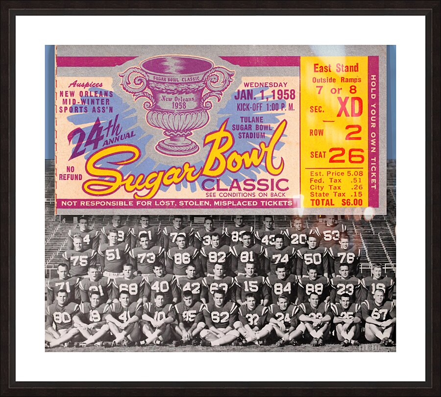 1958 Ole Miss Sugar Bowl Champions Picture Frame print