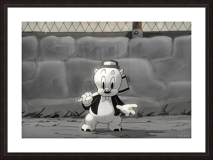 Vintage Porky Pig Cartoon Art Picture Frame print