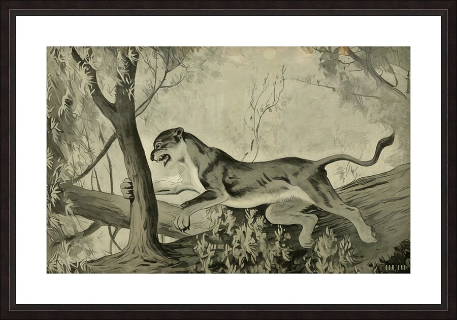 1921 Cat Art Picture Frame print