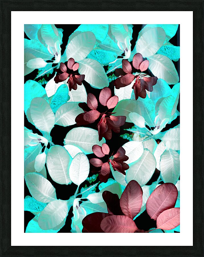 Abstract Coloured Leaves Picture Frame print