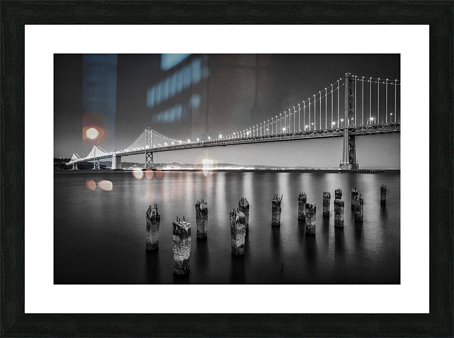 Night San Francisco Bay Bridge Picture Frame print