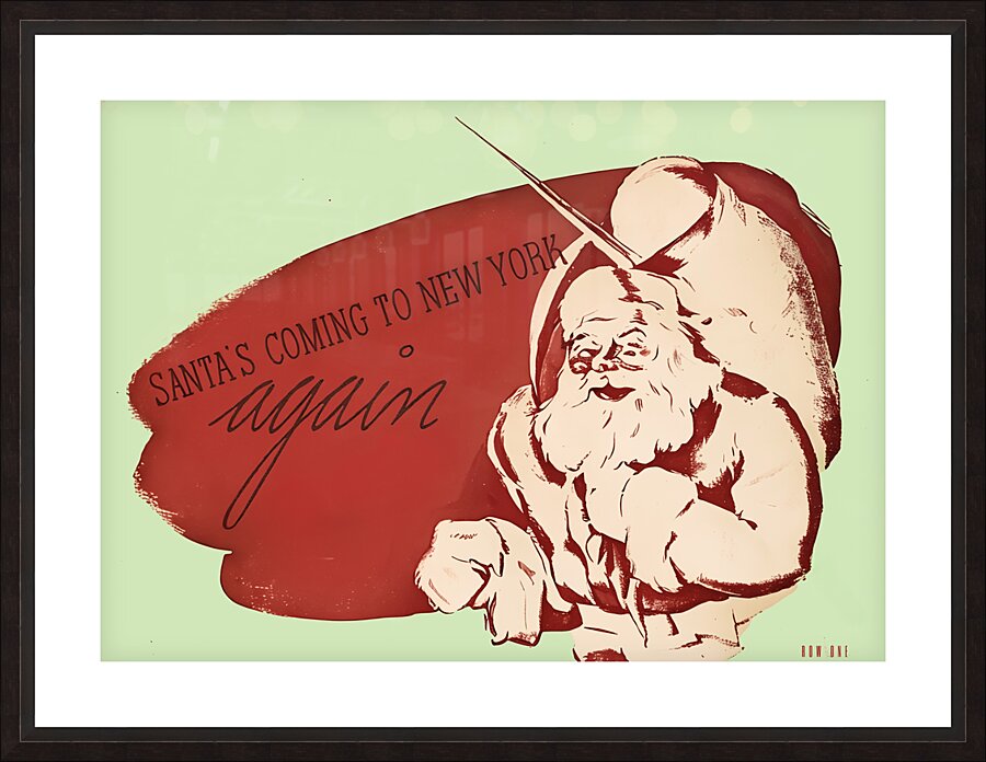 2024 Christmas Themed Decor Ideas | 1930s Santa Claus Art Picture Frame print