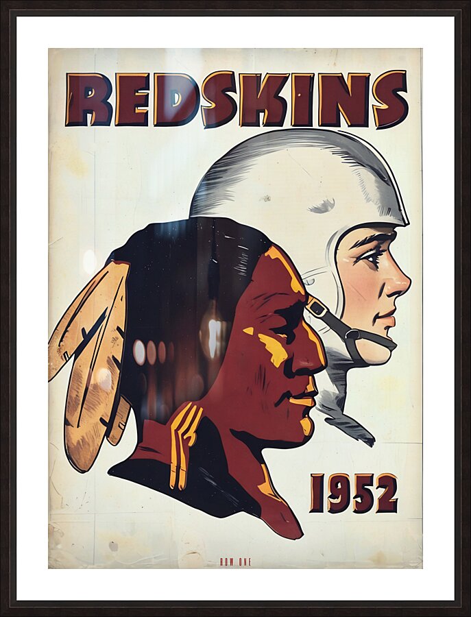 1952 Washington Redskins Art Remix Picture Frame print