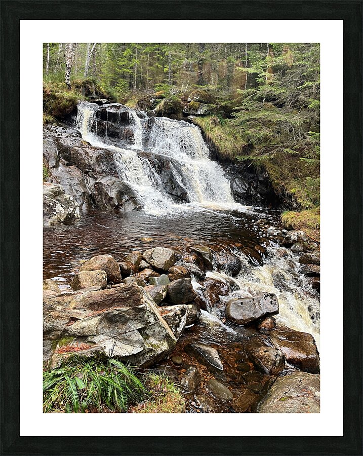 Winters Secret Waterfall in the Scottish Highlands Picture Frame print