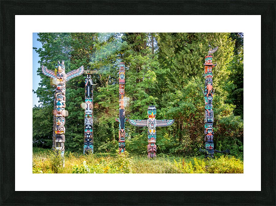 Stanley Park Totem Poles in Vancouver Picture Frame print
