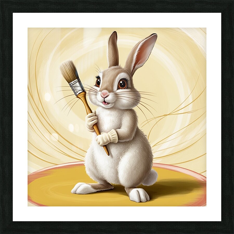 Whimsical Rabbit illustration Picture Frame print
