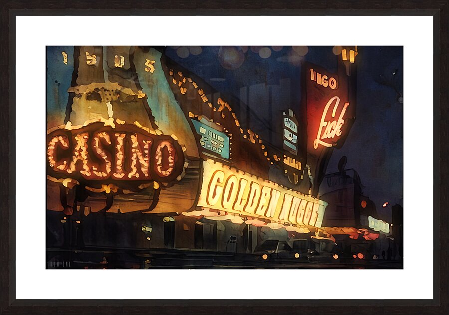 1970s golden nugget hotel art Picture Frame print