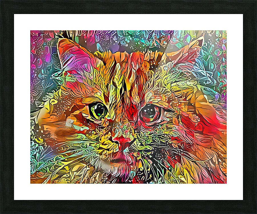 Flower Power Jenny Cat Picture Frame print